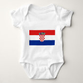 Patriotische Babybodysuit mit Flagge Kroatien Baby Strampler (Vorderseite)