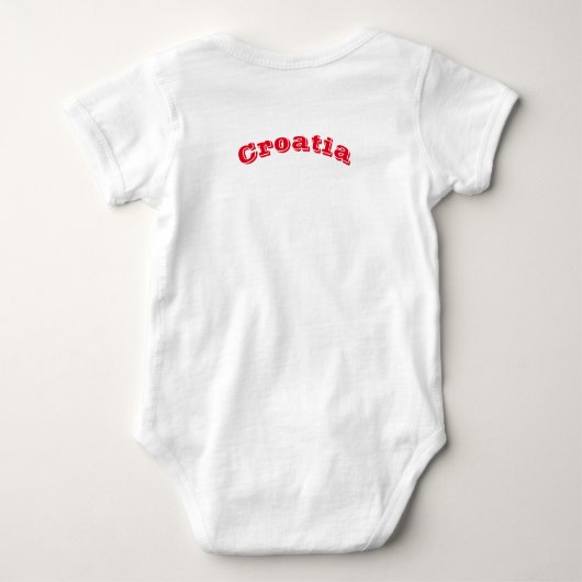 Patriotische Babybodysuit mit Flagge Kroatien Baby Strampler (Rückseite)