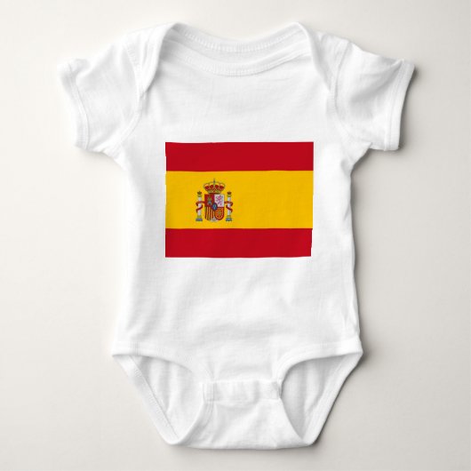 Patriotische Babybodysuit mit Flagge Spanien Baby Strampler (Vorderseite)