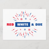 Patriotische Babydusche 4. Juli rot weiß und angem Hinweiskarte (Rückseite)