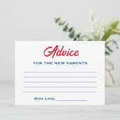 Patriotische Babydusche 4. Juli rot weiß und angem Hinweiskarte (Stehend Vorderseite)