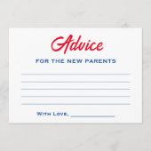 Patriotische Babydusche 4. Juli rot weiß und angem Hinweiskarte (Vorderseite)