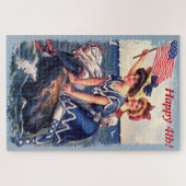Patriotische Badebeauties großes Puzzle (Horizontal)