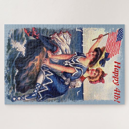 Patriotische Badebeauties großes Puzzle (Horizontal)