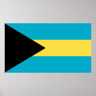 Patriotische bahamianische Flagge Poster
