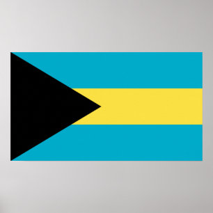 Patriotische bahamianische Flagge Poster