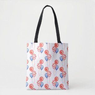 Patriotische Balloons Tote Tasche mit schwarzen Ha