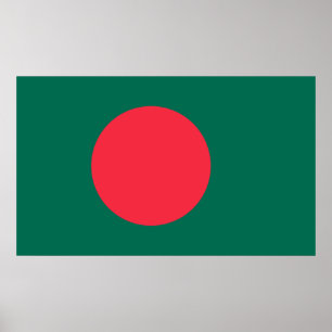 Patriotische bangladeschische Flagge Poster