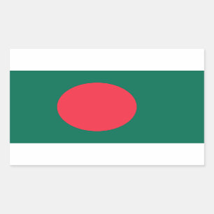 Patriotische bangladeschische Flagge Rechteckiger Aufkleber