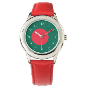 Patriotische bangladeschische Flagge Uhr
