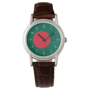 Patriotische bangladeschische Flagge Uhr