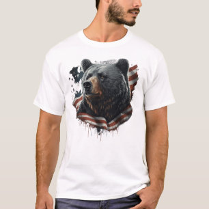 Patriotische Bärenkatze Meow Shirt