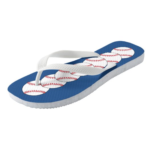 Patriotische Baseball-Flip-Flops Badesandalen (Schrägansicht)