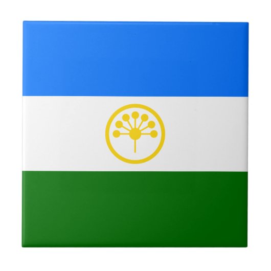 Patriotische Bashkortostan-Flagge Fliese (Vorderseite)