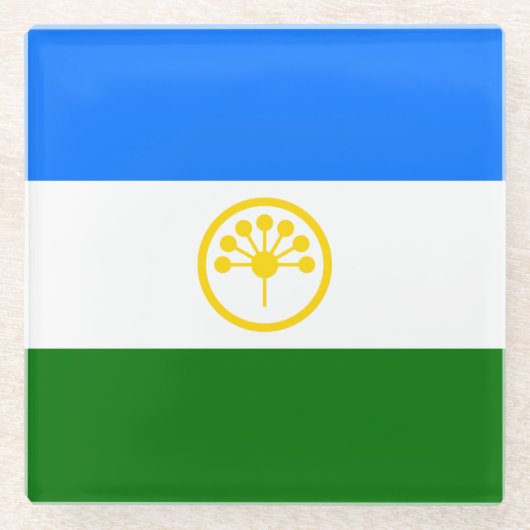 Patriotische Bashkortostan-Flagge Glasuntersetzer (Vorderseite)