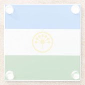 Patriotische Bashkortostan-Flagge Glasuntersetzer (Rückseite)