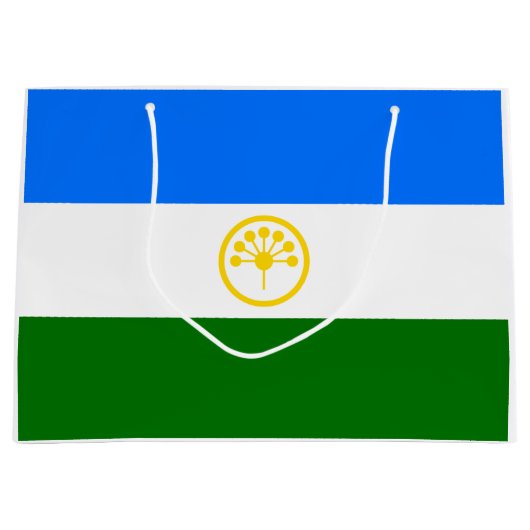 Patriotische Bashkortostan-Flagge Große Geschenktüte (Vorderseite)