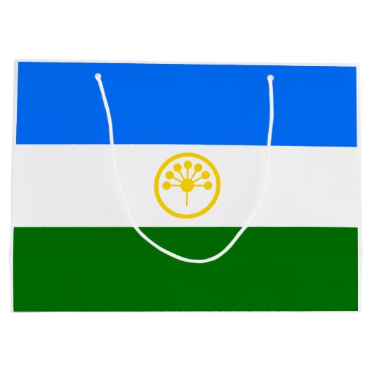 Patriotische Bashkortostan-Flagge Große Geschenktüte (Rückseite)