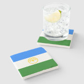 Patriotische Bashkortostan-Flagge Steinuntersetzer (Seitenansicht)