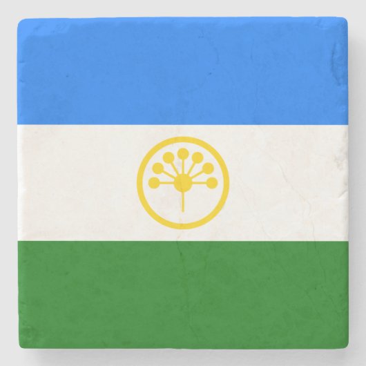 Patriotische Bashkortostan-Flagge Steinuntersetzer (Vorderseite)