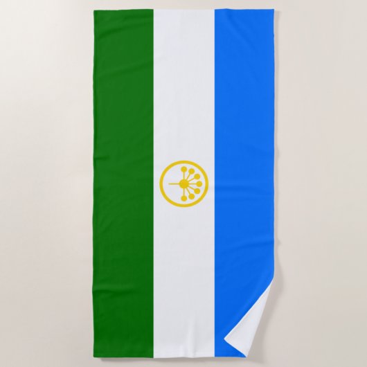 Patriotische Bashkortostan-Flagge Strandtuch (Vorderseite)