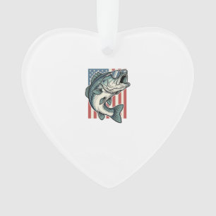 Patriotische Bassangeln-Sonnenbrille Vintage-Vekto Ornament