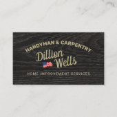 Patriotische Bauhandyman Carpentry Wood Visitenkarte (Vorderseite)