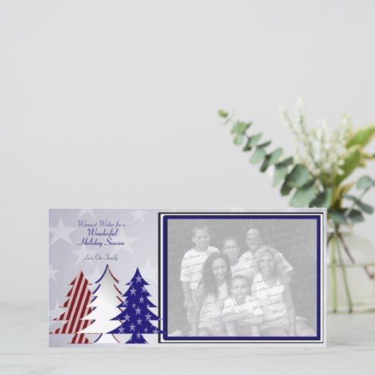 Patriotische Bäume Feiertagskarte (Stehend Vorderseite)