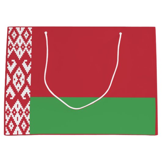 Patriotische belarussische Flagge Große Geschenktüte (Vorderseite)