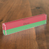 Patriotische belarussische Flagge Namensplakette (Seite)