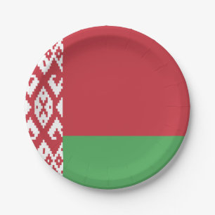 Patriotische belarussische Flagge Pappteller