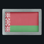 Patriotische belarussische Flagge Rechteckknöchel Rechteckige Gürtelschnalle<br><div class="desc">Die Nationalflagge von Belarus.</div>