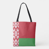 Patriotische belarussische Flagge Tote Tag Tasche (Rückseite)