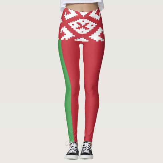 Patriotische belarussische Flaggen-Leggings Leggings (Vorderseite)