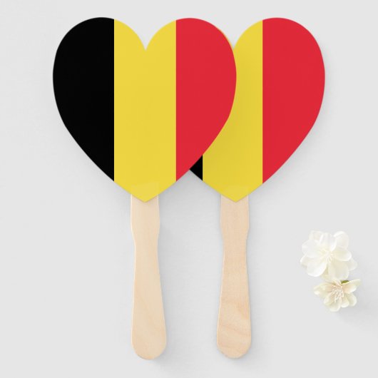 Patriotische belgische Flagge Fächer (Vorne und Hinten)