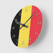 Patriotische belgische Flagge Runde Wanduhr (Winkel)