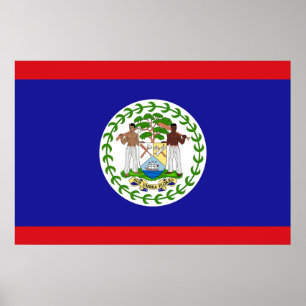 Patriotische belizische Flagge Poster
