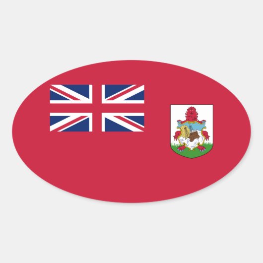Patriotische Bermuda-Fahne Rechteckkleber Ovaler Aufkleber (Vorderseite)