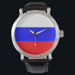 Patriotische, besondere Uhr mit der Flagge Russlan<br><div class="desc">Elegante, patriotische Armbanduhr mit der Flagge Russlands. Dieses Produkt ist anpassbar.</div>