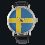 Patriotische, besondere Uhr mit der Flagge Schwede<br><div class="desc">Elegante,  patriotische Armbanduhr mit der Flagge Schwedens. Dieses Produkt ist anpassbar.</div>