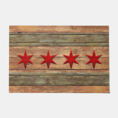 Patriotische beunruhigte Chicago-Flagge Fußmatte (Vorderseite)