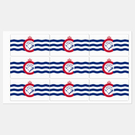 Patriotische Bezeichnungen mit der Flagge von Cinc Etiketten