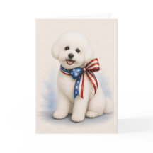 Patriotische Bichon Frise-Grußkarte