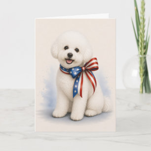 Patriotische Bichon Frise-Grußkarte Karte