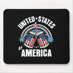 Patriotische Bierfahne Amerikanische Fahne 4. Juli Mousepad