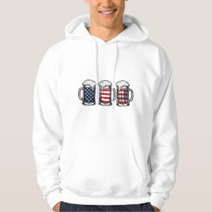 Patriotische Bierkrüge Vintage Vektor-Shirt-Design Hoodie
