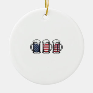 Patriotische Bierkrüge Vintage Vektor-Shirt-Design Keramik Ornament