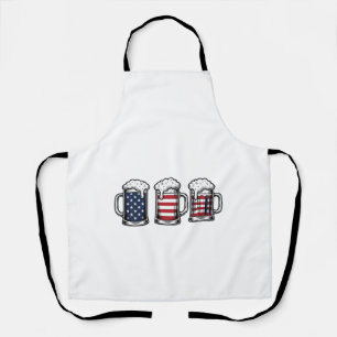 Patriotische Bierkrüge Vintage-Vektor-Shirt-Design Schürze
