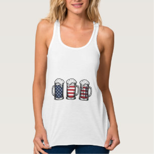 Patriotische Bierkrüge Vintage Vektor-Shirt-Design Tank Top
