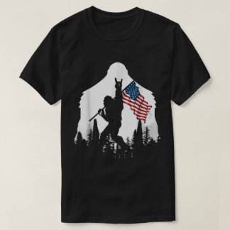 Patriotische Bigfoot-Silhouetten-Kunst T-Shirt